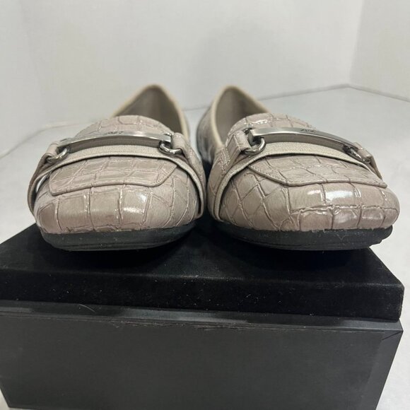 Anne Klein AK Sport Croc Embossed Loafers Comfort Flats Taupe 10M - Picture 14 of 16